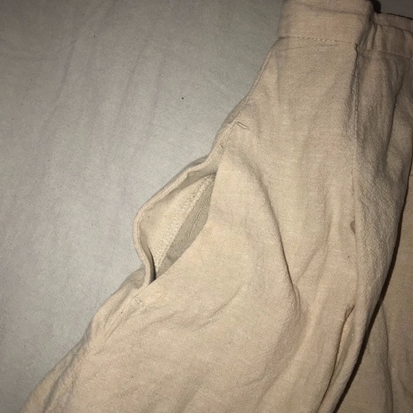 Uniqlo Linen ecru (cream-coloured) high-waisted skirt size S - Picture 9 of 12